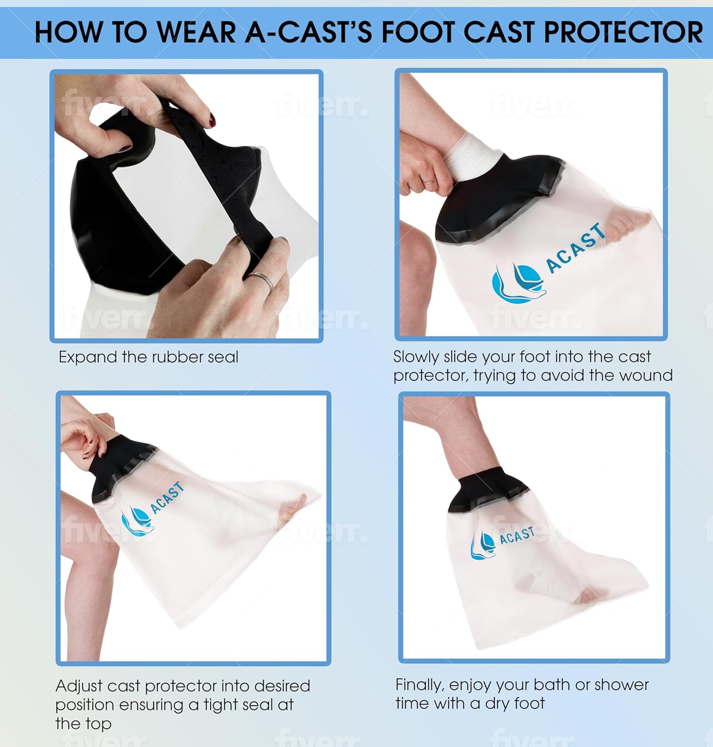 Foot Cast Cover For Shower